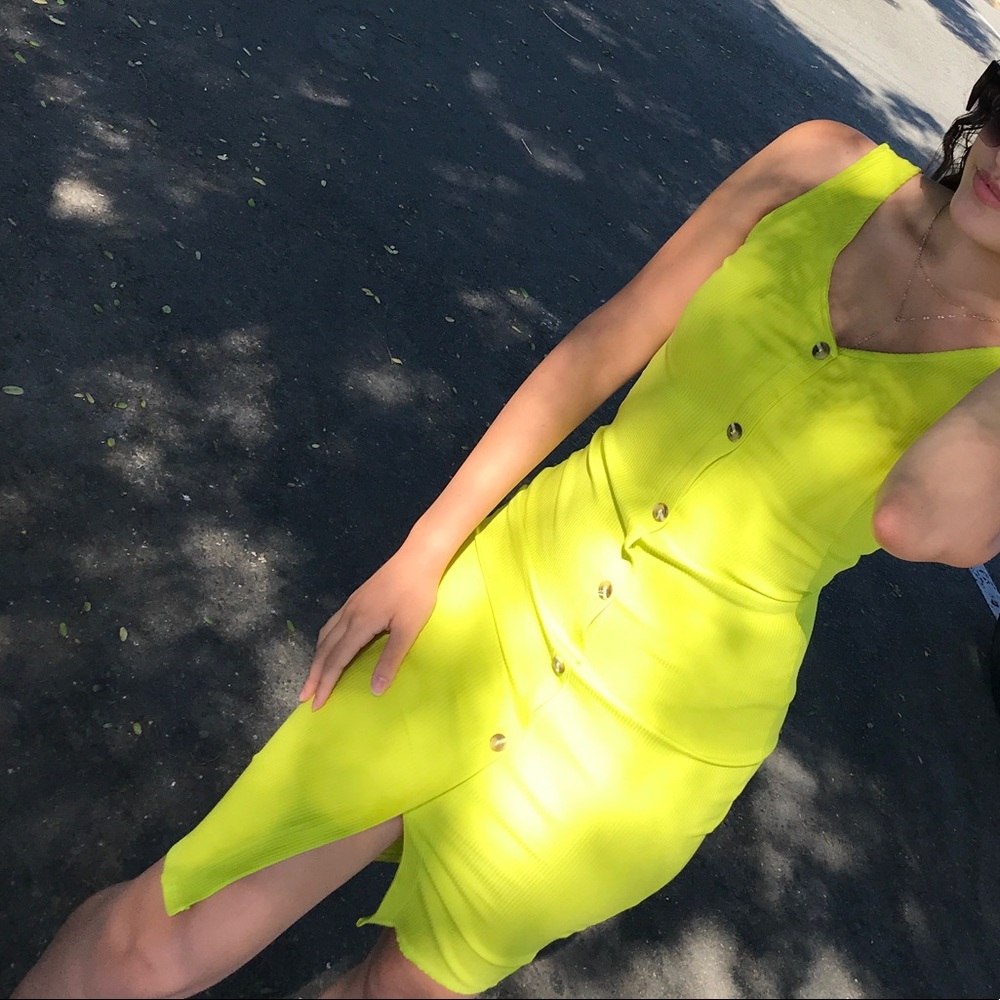 Neon Lime Green Bodycon Dress